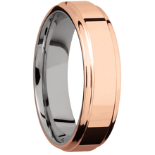 14K Rose Gold + Polish , Polish Finish + Titanium