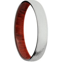 14K White Gold + Bead Finish + Padauk