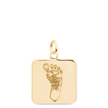 14k Yellow Gold Square Charm