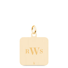 14k Yellow Gold Square Charm