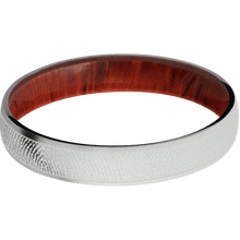 14K White Gold + Bead Finish + Padauk