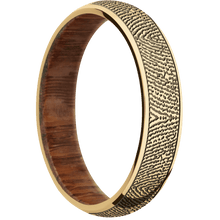 10K Yellow Gold + Polish Finish + Leopard Wood