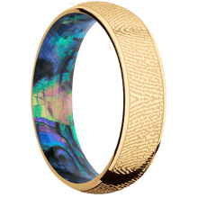 10K Yellow Gold + Polish Finish + Abalone