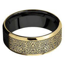 18K Yellow Gold + Bead , Polish Finish + Zirconium