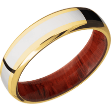 18K Yellow Gold + Polish , Polish Finish + Padauk