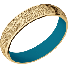 10K Yellow Gold + Polish Finish + Sea Blue