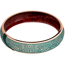 14K Rose Gold + Polish Finish + Blood Wood