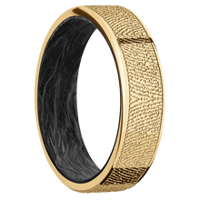 10K Yellow Gold + Polish Finish + Forged Carbon Fiber