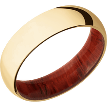 10K Yellow Gold + Polish Finish + Padauk