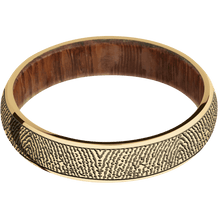 10K Yellow Gold + Polish Finish + Leopard Wood