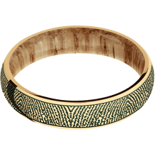 14K Yellow Gold + Polish Finish + Natural Oak