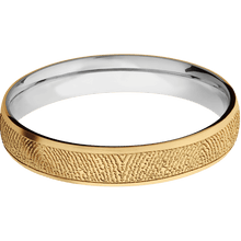 14K Yellow Gold + Satin Finish + Palladium Silver