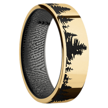 10K Yellow Gold + Polish Finish + Zirconium
