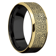 18K Yellow Gold + Bead , Polish Finish + Zirconium
