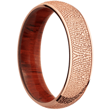 14K Rose Gold + Polish Finish + Padauk