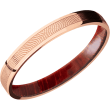 14K Rose Gold + Polish Finish + Padauk