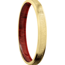 10K Yellow Gold + Satin Finish + Padauk