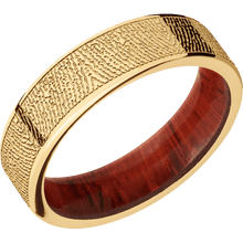 14K Yellow Gold + Polish Finish + Padauk