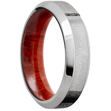 14K White Gold + Polish , Polish Finish + Padauk