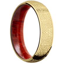 14K Yellow Gold + Polish Finish + Padauk