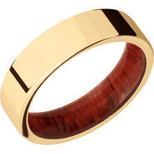 14K Yellow Gold + Polish Finish + Padauk