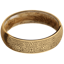 10K Yellow Gold + Satin Finish + Whiskey Barrel
