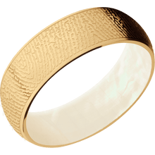 10K Yellow Gold + Satin Finish + Freshwater Mother of Pearl