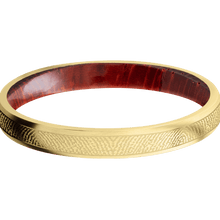 10K Yellow Gold + Satin Finish + Padauk