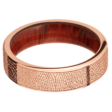 14K Rose Gold + Polish Finish + Padauk