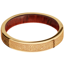 10K Yellow Gold + Polish Finish + Padauk