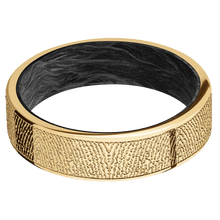 10K Yellow Gold + Polish Finish + Forged Carbon Fiber