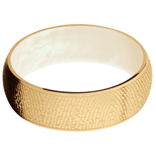 10K Yellow Gold + Satin Finish + Freshwater Mother of Pearl