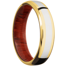 18K Yellow Gold + Polish , Polish Finish + Padauk