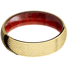 14K Yellow Gold + Polish Finish + Padauk