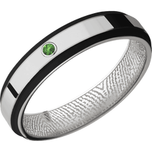 18K White Gold + Polish , Satin Finish