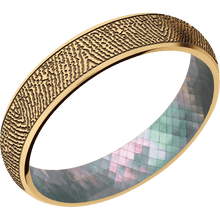 14K Yellow Gold + Satin Finish + Black Mother of Pearl