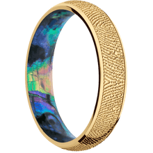 14K Yellow Gold + Polish Finish + Abalone
