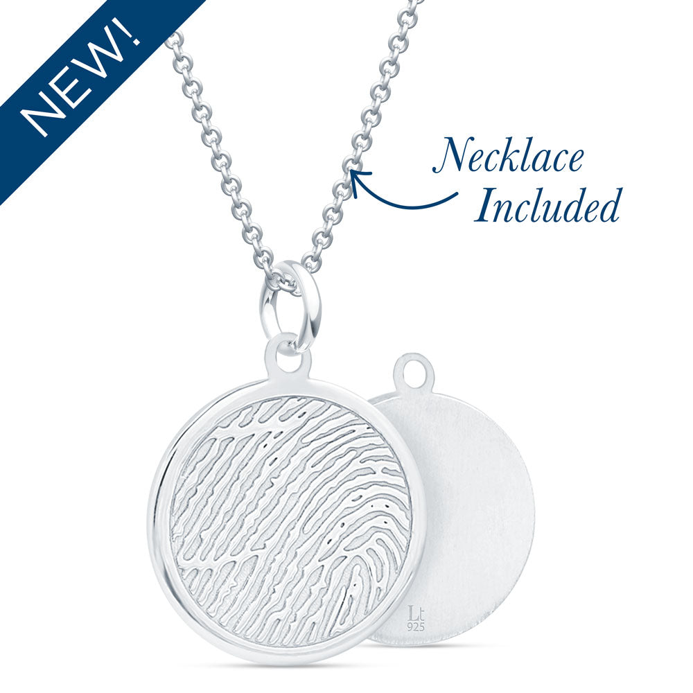 Sterling Silver Disc Charm with Necklace Chain