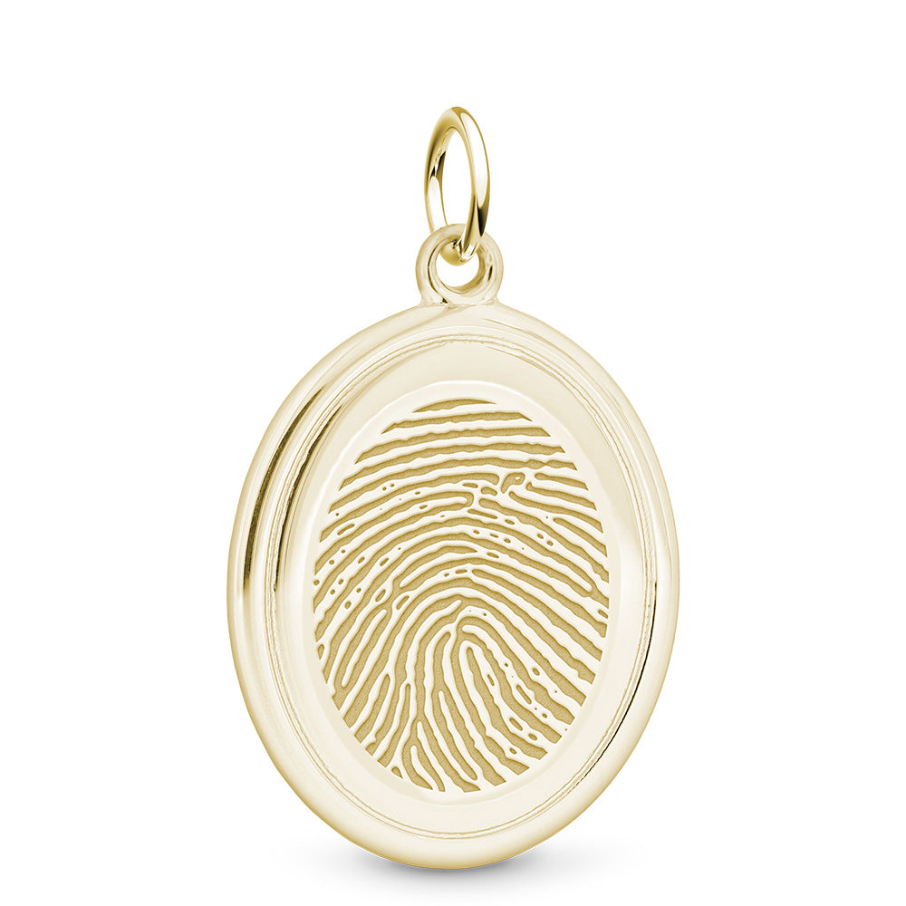 Gold Necklace 14k Fingerprint Jewelry Fingerprint Necklace Solid