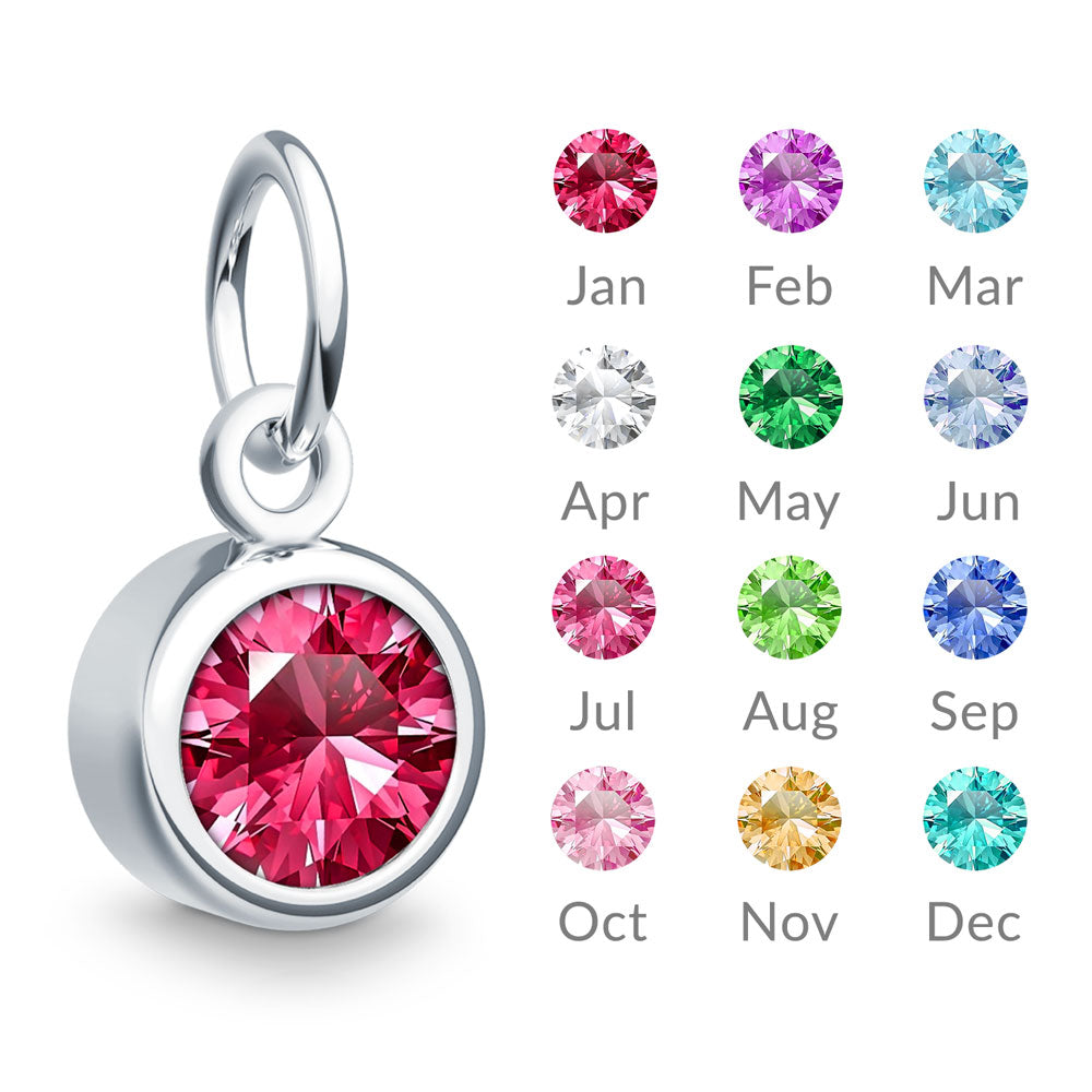 Mother's Birthstone Charms Double Circle Outline Pendant (1-12 Stones) |  Zales