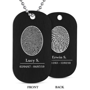 Men Stainless Steel Necklace Pendant Double Dog Tag Name ID Free Engraving  Laser