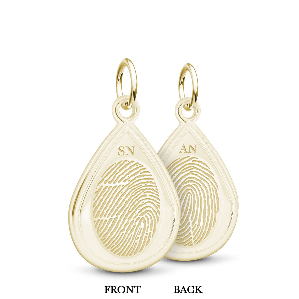 Dual Print 10k Yellow Gold Tear Drop Charm