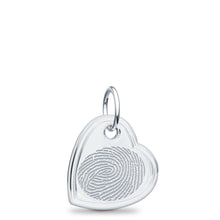 Sterling Silver Fingerprint Jewelry Offset Heart Charm