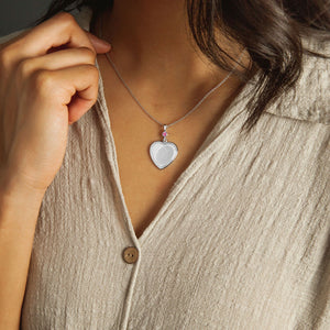 Sterling Silver Fingerprint Jewelry Vertical Heart Pendant