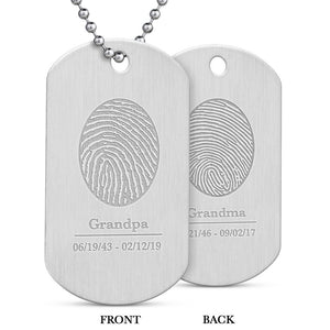 Stainless Steel Dual Print Military Dog Tag