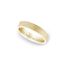 14k Yellow Gold 4mm Flat Fingerprint Ring