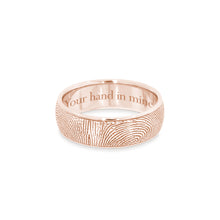 6mm Rose Gold Fingerprint Jewelry Half-Round Fingerprint Ring