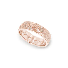 6mm Rose Gold Fingerprint Jewelry Half-Round Fingerprint Ring