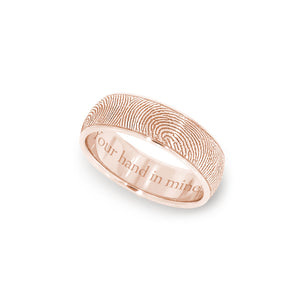 LegacyTouch Gold Rose Half – Fingerprint Ring Round 6mm 14k