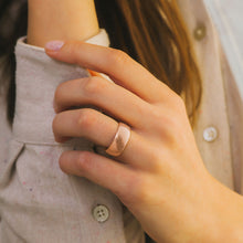 8mm Rose Gold Fingerprint Jewelry Half-Round Fingerprint Ring